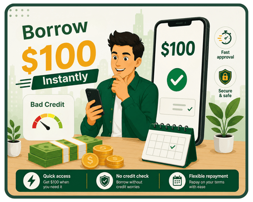 Borrow 100 Dollars Loans Instantly